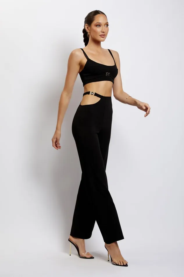 Meshki Crop Tops Women Blythe Double Strap Crop Top 8211 Black Black Meshki Crop Tops Women Blythe Double Strap Crop Top 8211 Black Black