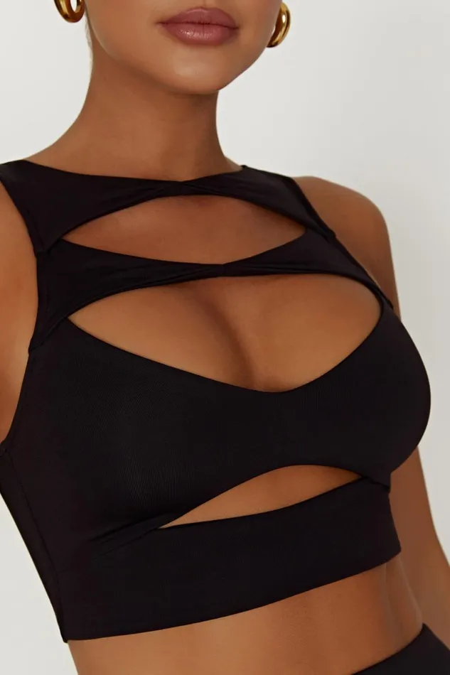 Meshki Crop Tops Women Chloe Cut Out Crop Top 8211 Black Black