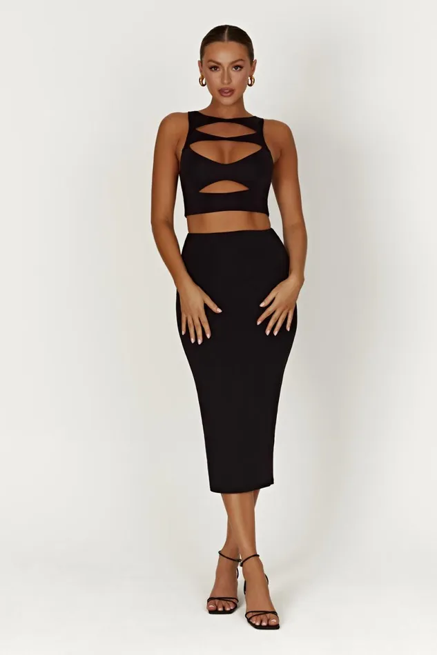 Meshki Crop Tops Women Chloe Cut Out Crop Top 8211 Black Black