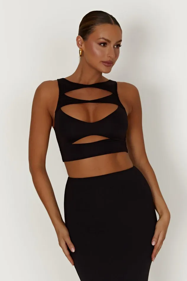 Meshki Crop Tops Women Chloe Cut Out Crop Top 8211 Black Black
