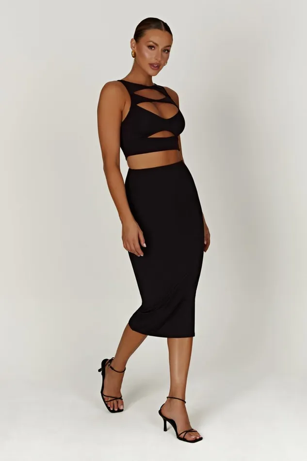 Meshki Crop Tops Women Chloe Cut Out Crop Top 8211 Black Black