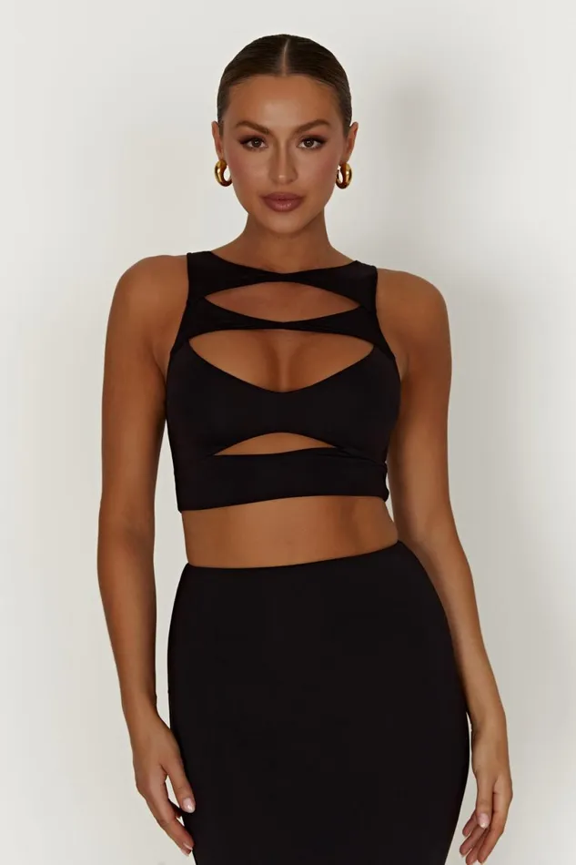 Meshki Crop Tops Women Chloe Cut Out Crop Top 8211 Black Black