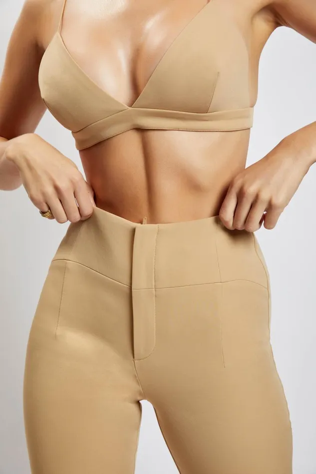 Meshki Crop Tops Women Cynthia Triangle Bralette 8211 Camel Camel