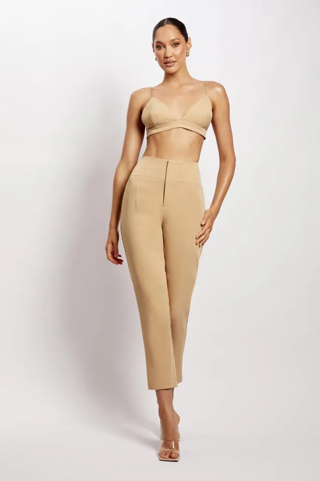 Meshki Crop Tops Women Cynthia Triangle Bralette 8211 Camel Camel Meshki Crop Tops Women Cynthia Triangle Bralette 8211 Camel Camel