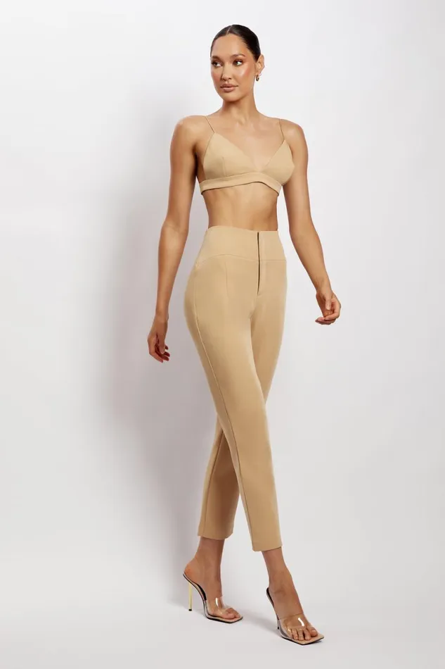 Meshki Crop Tops Women Cynthia Triangle Bralette 8211 Camel Camel Meshki Crop Tops Women Cynthia Triangle Bralette 8211 Camel Camel