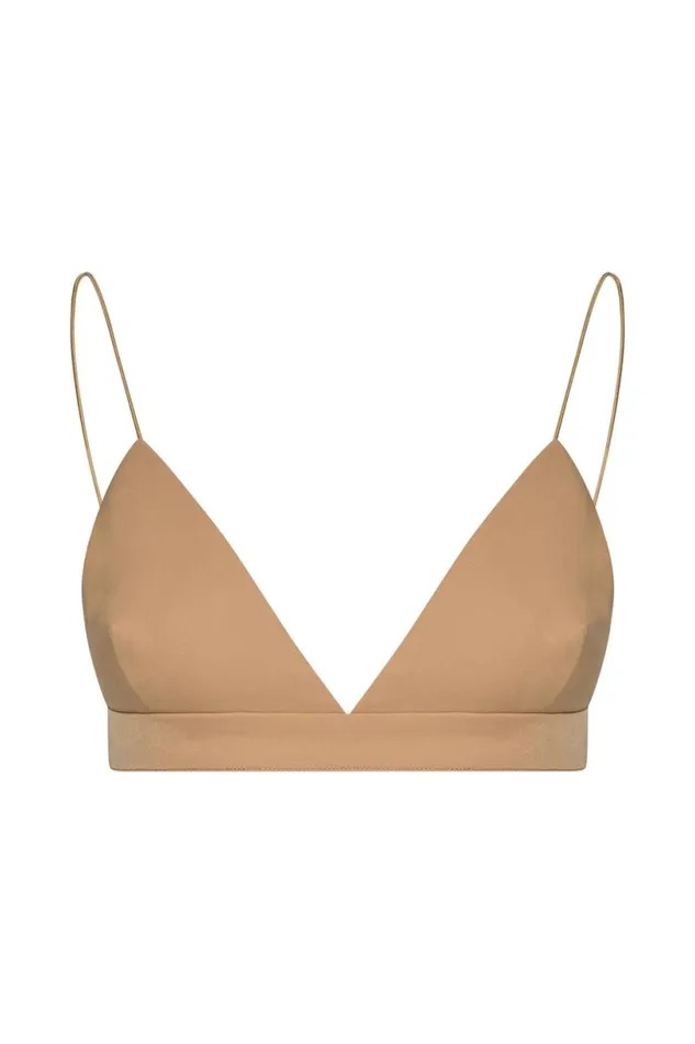 Meshki Crop Tops Women Cynthia Triangle Bralette 8211 Camel Camel Meshki Crop Tops Women Cynthia Triangle Bralette 8211 Camel Camel
