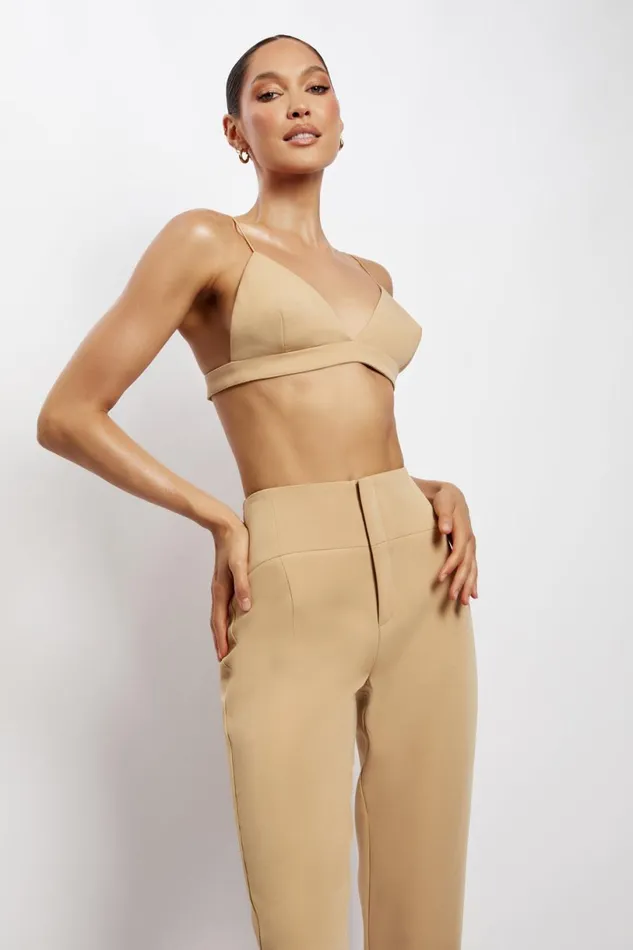 Meshki Crop Tops Women Cynthia Triangle Bralette 8211 Camel Camel Meshki Crop Tops Women Cynthia Triangle Bralette 8211 Camel Camel