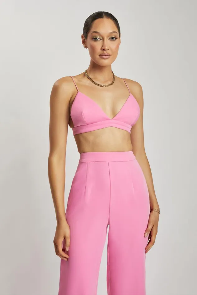 Meshki Crop Tops Women Cynthia Triangle Bralette 8211 Pink Pink