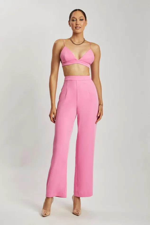Meshki Crop Tops Women Cynthia Triangle Bralette 8211 Pink Pink Meshki Crop Tops Women Cynthia Triangle Bralette 8211 Pink Pink