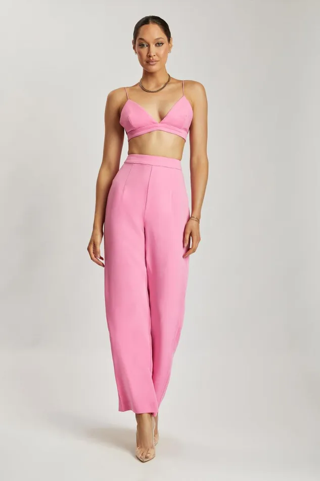 Meshki Crop Tops Women Cynthia Triangle Bralette 8211 Pink Pink Meshki Crop Tops Women Cynthia Triangle Bralette 8211 Pink Pink