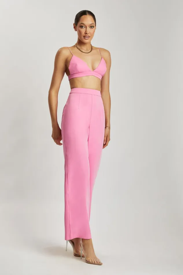 Meshki Crop Tops Women Cynthia Triangle Bralette 8211 Pink Pink Meshki Crop Tops Women Cynthia Triangle Bralette 8211 Pink Pink