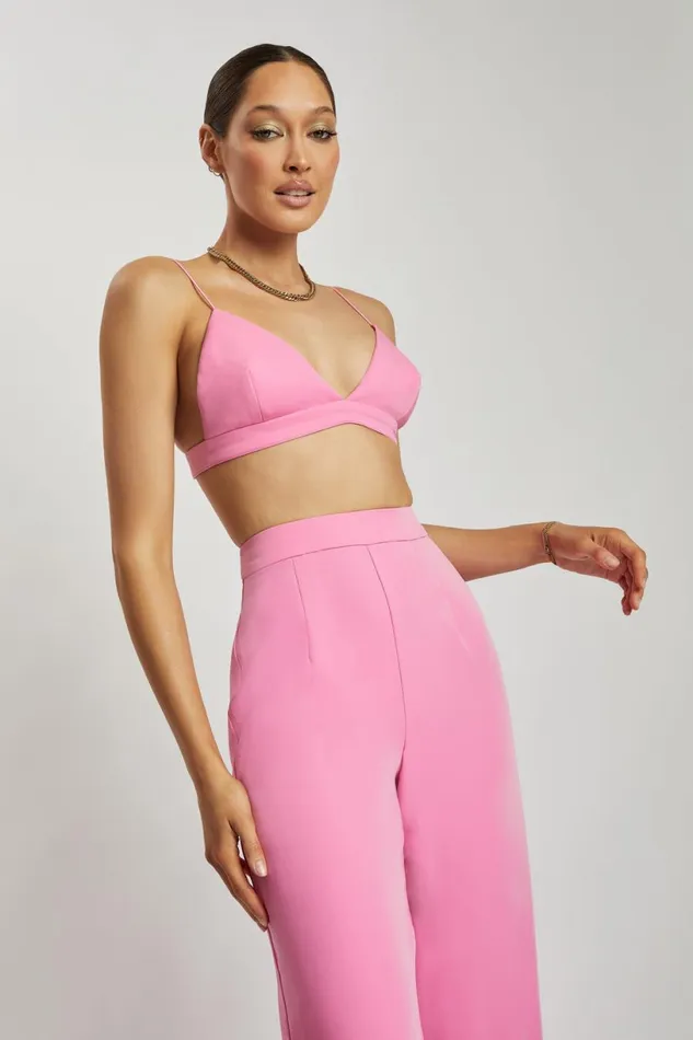 Meshki Crop Tops Women Cynthia Triangle Bralette 8211 Pink Pink Meshki Crop Tops Women Cynthia Triangle Bralette 8211 Pink Pink