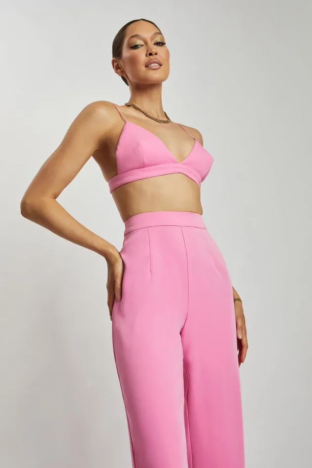 Meshki Crop Tops Women Cynthia Triangle Bralette 8211 Pink Pink Meshki Crop Tops Women Cynthia Triangle Bralette 8211 Pink Pink