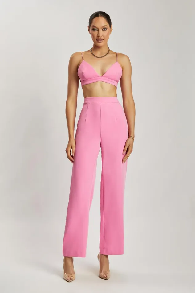 Meshki Crop Tops Women Cynthia Triangle Bralette 8211 Pink Pink Meshki Crop Tops Women Cynthia Triangle Bralette 8211 Pink Pink