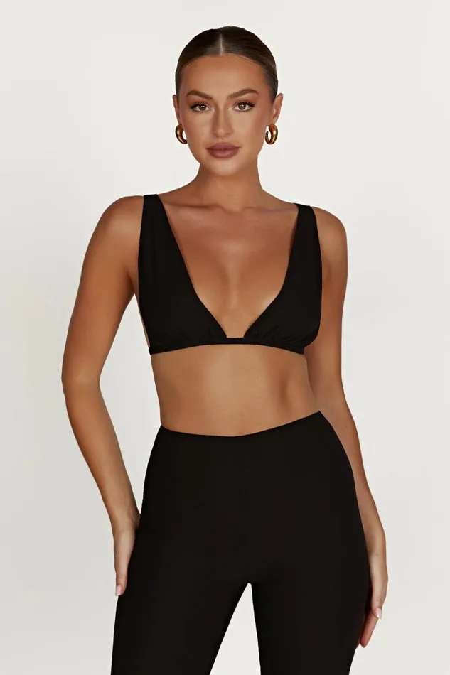 Meshki Crop Tops Women Daisie Chiffon Top 8211 Black Black