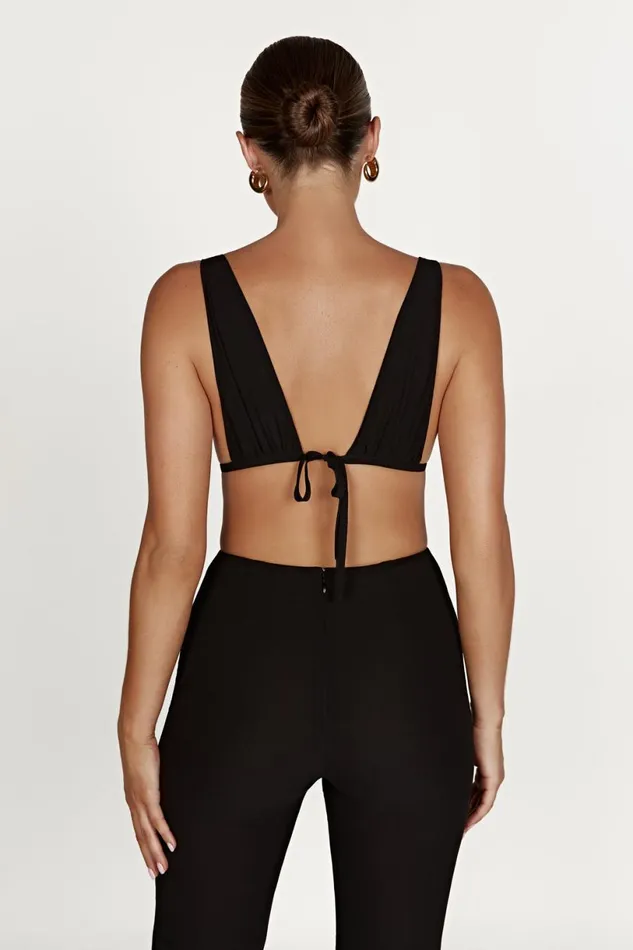 Meshki Crop Tops Women Daisie Chiffon Top 8211 Black Black