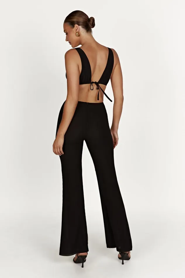 Meshki Crop Tops Women Daisie Chiffon Top 8211 Black Black