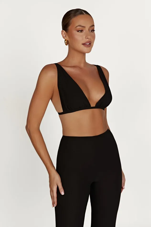 Meshki Crop Tops Women Daisie Chiffon Top 8211 Black Black