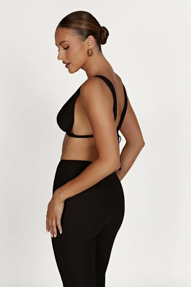 Meshki Crop Tops Women Daisie Chiffon Top 8211 Black Black