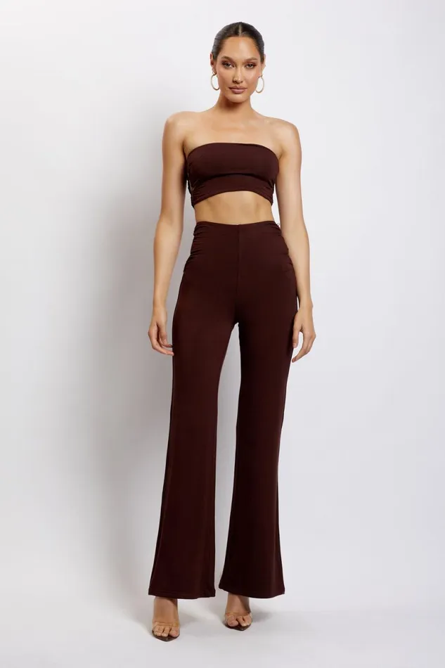 Meshki Crop Tops Women Eleanor Tie Up Side Bandeau 8211 Chocolate Chocolate Meshki Crop Tops Women Eleanor Tie Up Side Bandeau 8211 Chocolate Chocolate
