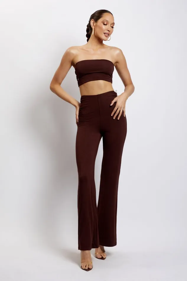 Meshki Crop Tops Women Eleanor Tie Up Side Bandeau 8211 Chocolate Chocolate Meshki Crop Tops Women Eleanor Tie Up Side Bandeau 8211 Chocolate Chocolate
