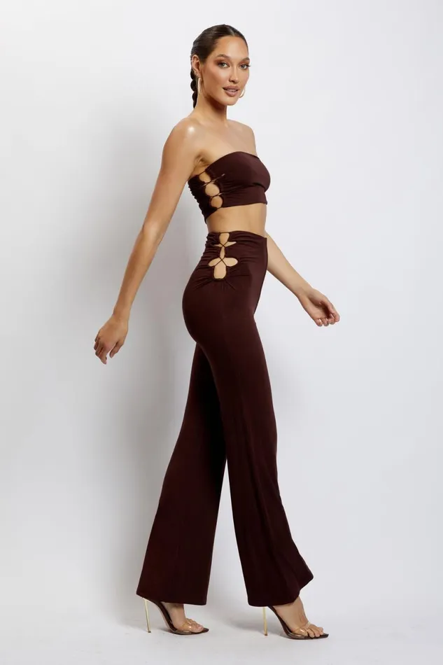 Meshki Crop Tops Women Eleanor Tie Up Side Bandeau 8211 Chocolate Chocolate Meshki Crop Tops Women Eleanor Tie Up Side Bandeau 8211 Chocolate Chocolate