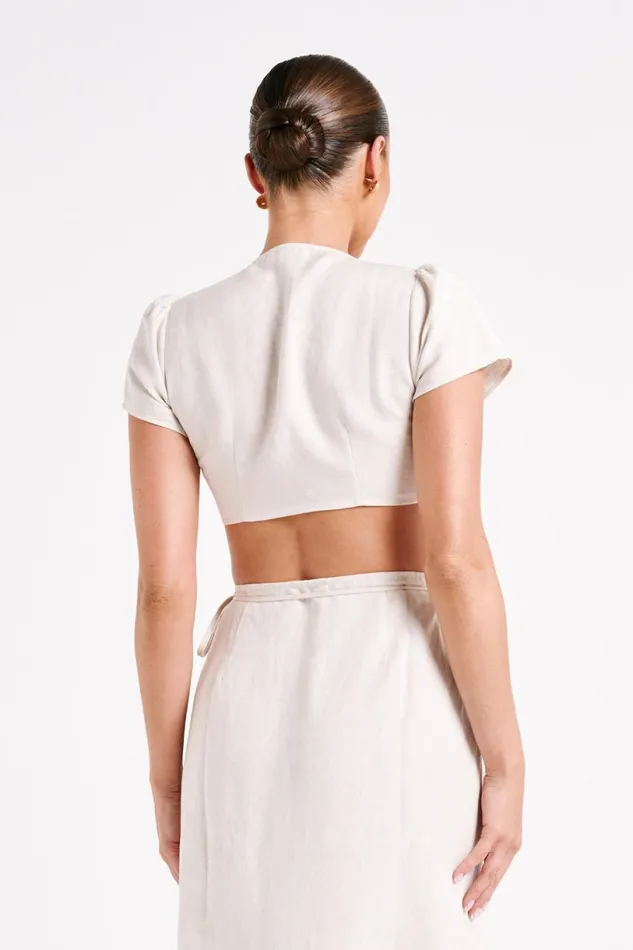 Meshki Crop Tops Women Fatima Linen Crop Top 8211 Natural Natural Meshki Crop Tops Women Fatima Linen Crop Top 8211 Natural Natural