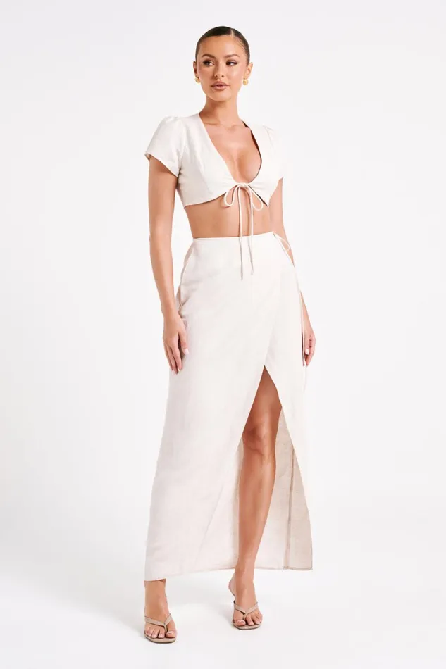 Meshki Crop Tops Women Fatima Linen Crop Top 8211 Natural Natural Meshki Crop Tops Women Fatima Linen Crop Top 8211 Natural Natural