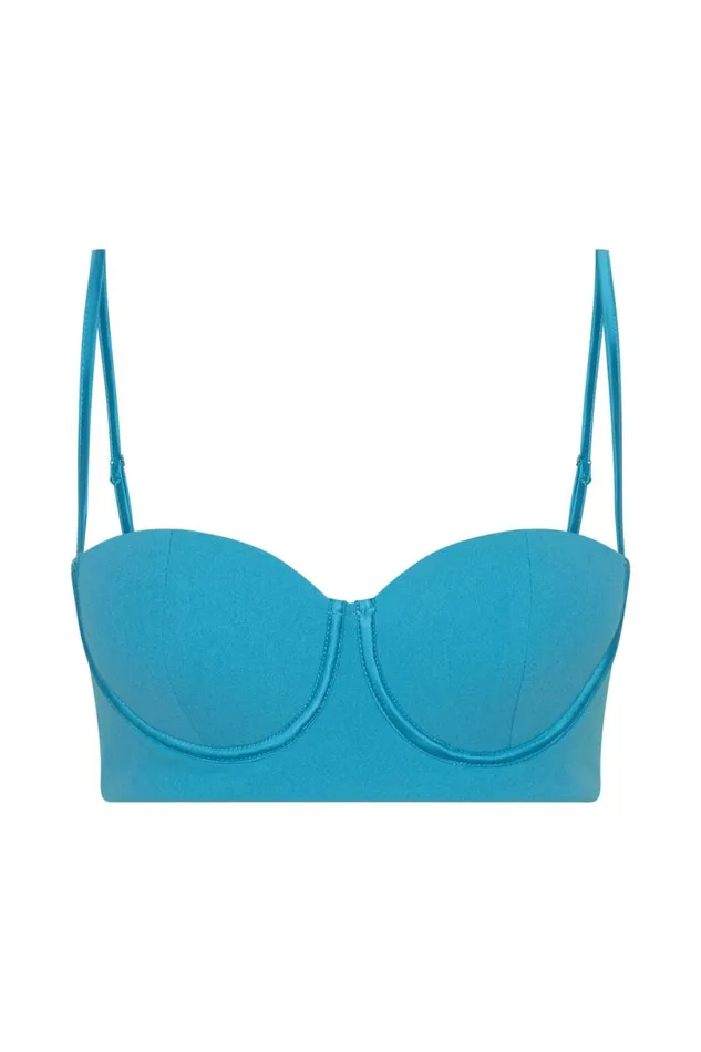 Meshki Crop Tops Women Fiorella Crepe Bustier Top 8211 Aquamarine Aquamarine Meshki Crop Tops Women Fiorella Crepe Bustier Top 8211 Aquamarine Aquamarine