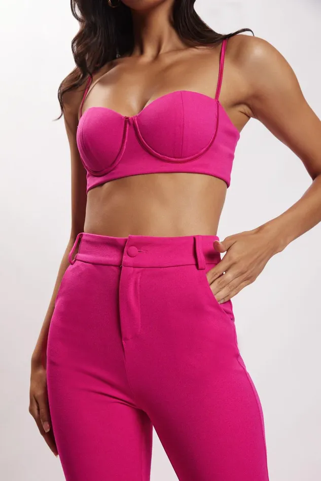 Meshki Crop Tops Women Fiorella Crepe Bustier Top 8211 Fuchsia Fuchsia Meshki Crop Tops Women Fiorella Crepe Bustier Top 8211 Fuchsia Fuchsia