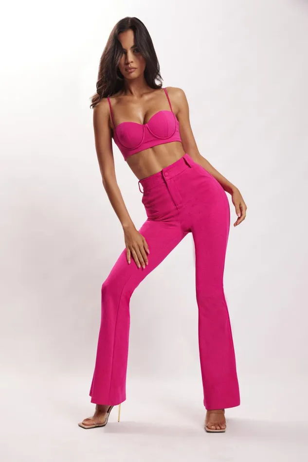 Meshki Crop Tops Women Fiorella Crepe Bustier Top 8211 Fuchsia Fuchsia Meshki Crop Tops Women Fiorella Crepe Bustier Top 8211 Fuchsia Fuchsia