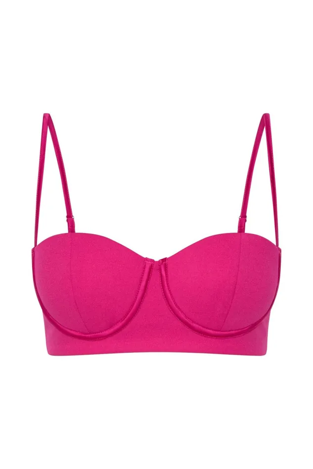 Meshki Crop Tops Women Fiorella Crepe Bustier Top 8211 Fuchsia Fuchsia Meshki Crop Tops Women Fiorella Crepe Bustier Top 8211 Fuchsia Fuchsia