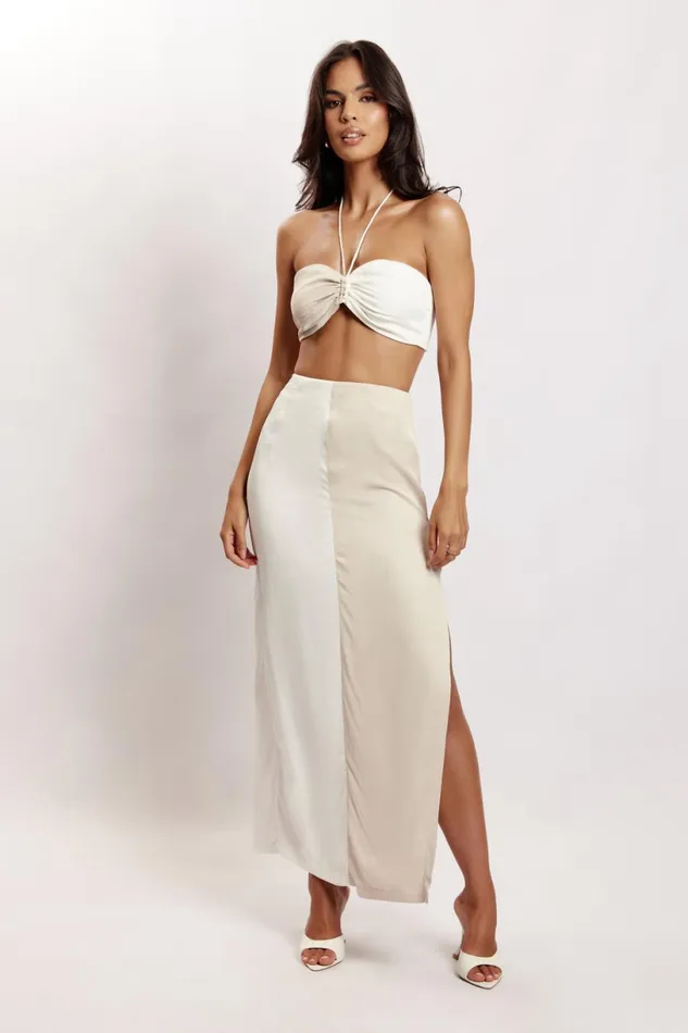 Meshki Crop Tops Women Frankie Two Tone Satin Bandeau 8211 Multi Bone Multibone Meshki Crop Tops Women Frankie Two Tone Satin Bandeau 8211 Multi Bone Multibone