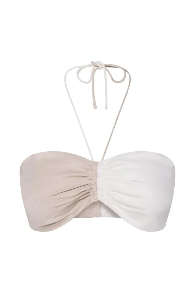 Meshki Crop Tops Women Frankie Two Tone Satin Bandeau 8211 Multi Bone Multibone Meshki Crop Tops Women Frankie Two Tone Satin Bandeau 8211 Multi Bone Multibone