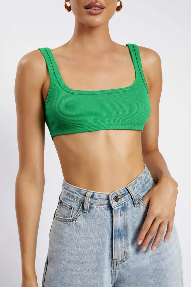 Meshki Crop Tops Women Jackie Scoop Neck Crop Top 8211 Bright Green Bright Green Meshki Crop Tops Women Jackie Scoop Neck Crop Top 8211 Bright Green Bright Green