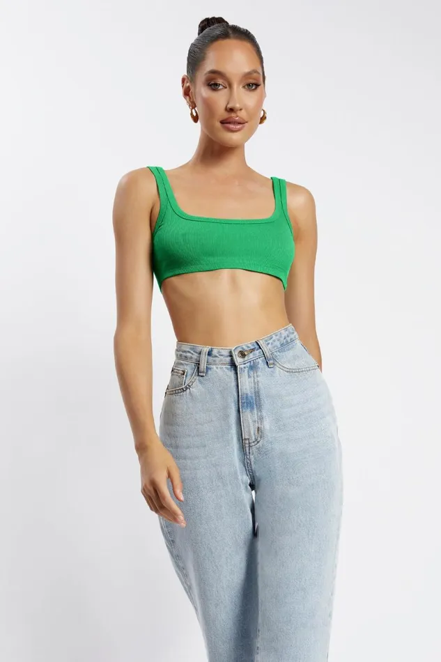 Meshki Crop Tops Women Jackie Scoop Neck Crop Top 8211 Bright Green Bright Green Meshki Crop Tops Women Jackie Scoop Neck Crop Top 8211 Bright Green Bright Green