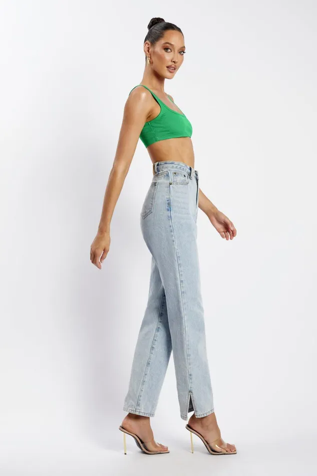 Meshki Crop Tops Women Jackie Scoop Neck Crop Top 8211 Bright Green Bright Green Meshki Crop Tops Women Jackie Scoop Neck Crop Top 8211 Bright Green Bright Green