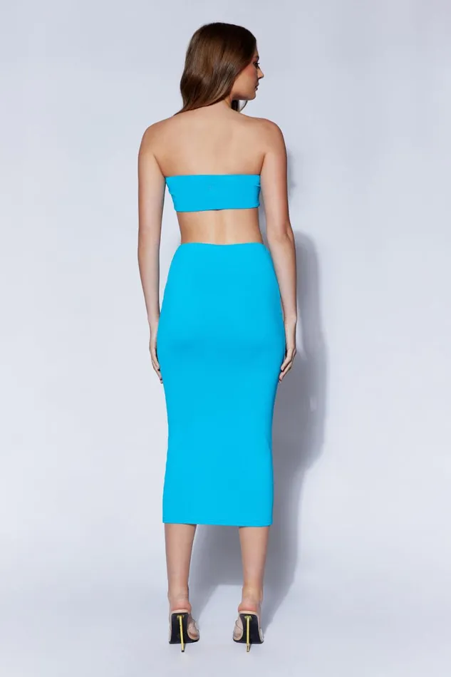 Meshki Crop Tops Women Mackenzie Bandeau 8211 Cyan Blue Cyanblue Meshki Crop Tops Women Mackenzie Bandeau 8211 Cyan Blue Cyanblue
