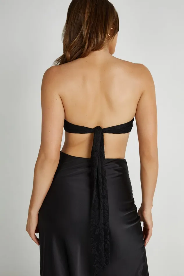 Meshki Crop Tops Women Mia Strapless Twist Top 8211 Black Black