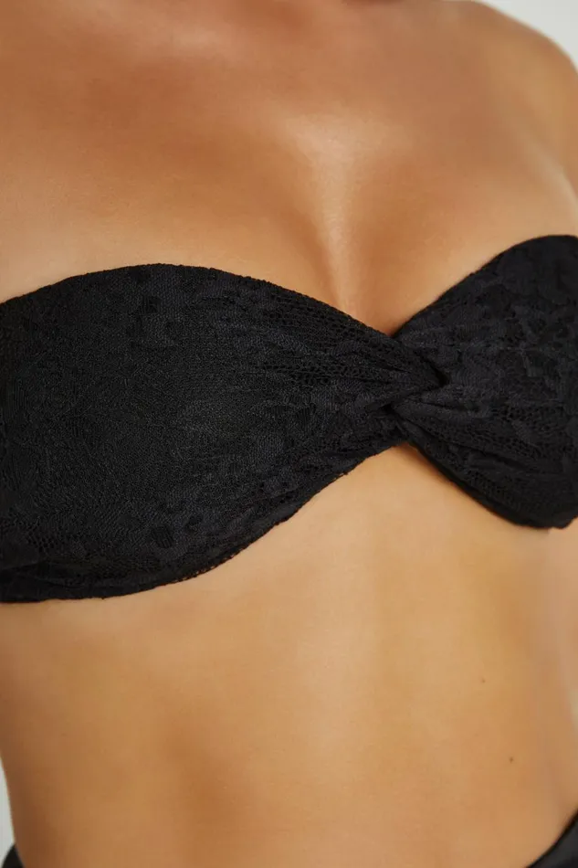 Meshki Crop Tops Women Mia Strapless Twist Top 8211 Black Black