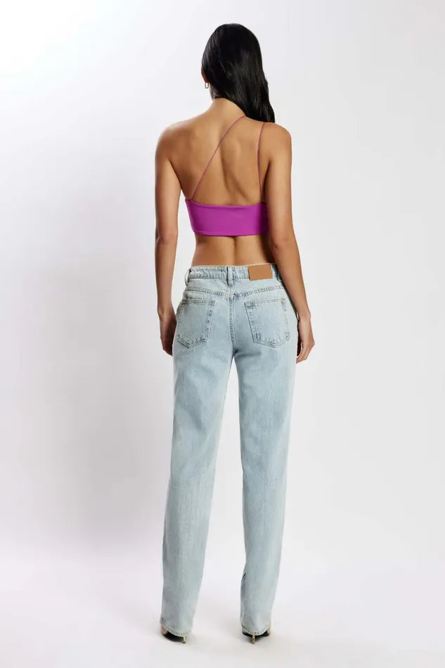 Meshki Crop Tops Women Montana Ruched Cut Out Crop Top 8211 Violet Violet Meshki Crop Tops Women Montana Ruched Cut Out Crop Top 8211 Violet Violet