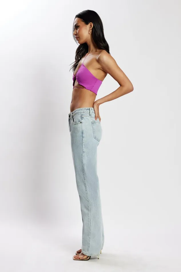 Meshki Crop Tops Women Montana Ruched Cut Out Crop Top 8211 Violet Violet Meshki Crop Tops Women Montana Ruched Cut Out Crop Top 8211 Violet Violet
