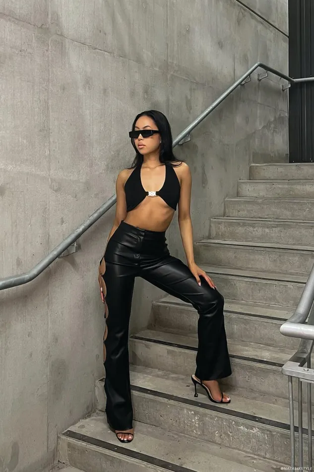 Meshki Crop Tops Women Nicole Halter Crop Top 8211 Black Black