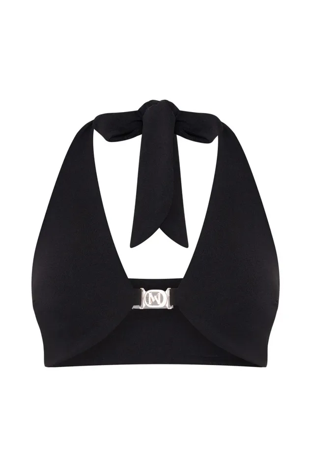 Meshki Crop Tops Women Nicole Halter Crop Top 8211 Black Black Meshki Crop Tops Women Nicole Halter Crop Top 8211 Black Black