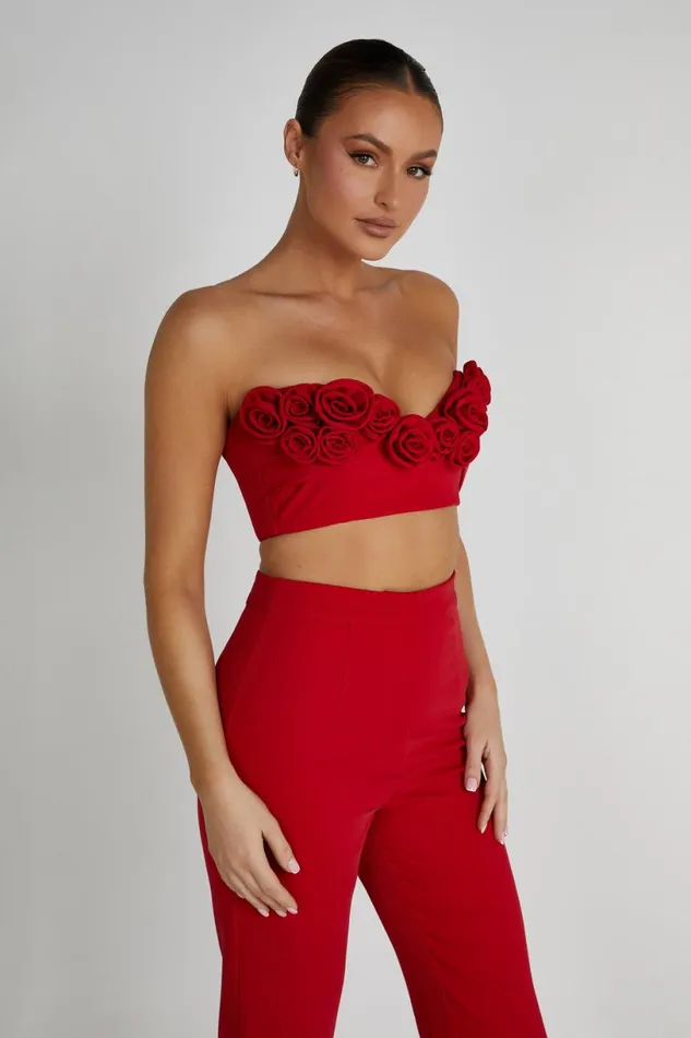 Meshki Crop Tops Women Paloma Rose Crop Top 8211 Red Red