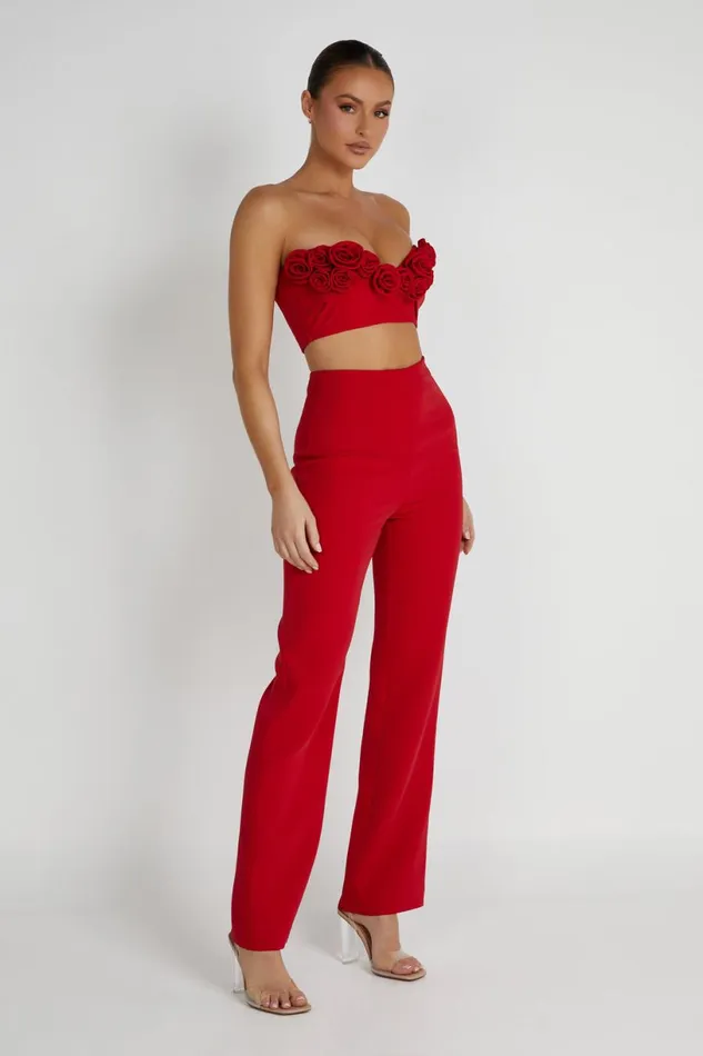 Meshki Crop Tops Women Paloma Rose Crop Top 8211 Red Red