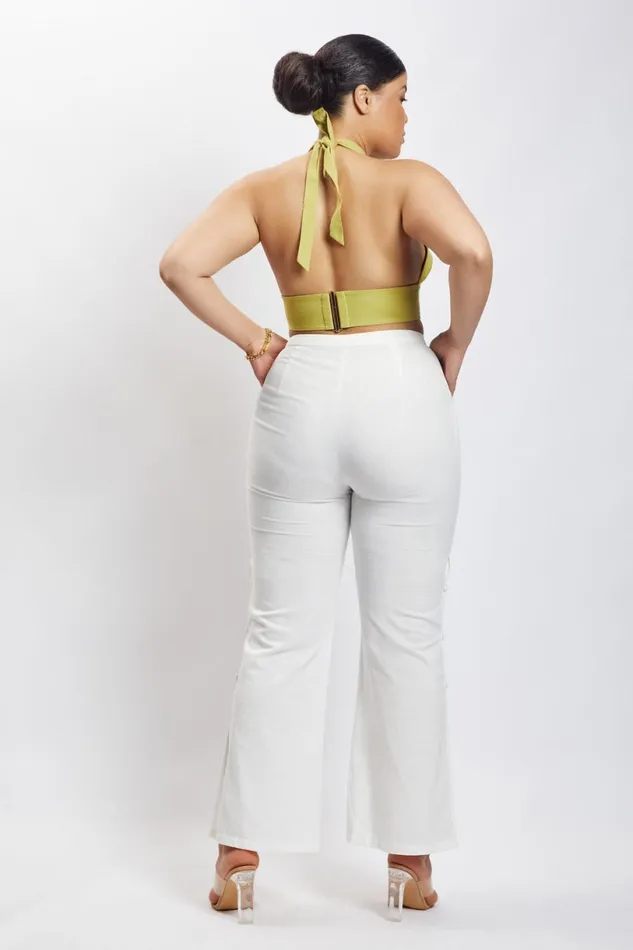 Meshki Crop Tops Women Piper Halter Neck Linen Crop Top 8211 Apple Apple Meshki Crop Tops Women Piper Halter Neck Linen Crop Top 8211 Apple Apple