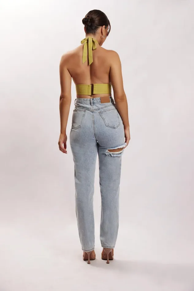Meshki Crop Tops Women Piper Halter Neck Linen Crop Top 8211 Apple Apple Meshki Crop Tops Women Piper Halter Neck Linen Crop Top 8211 Apple Apple