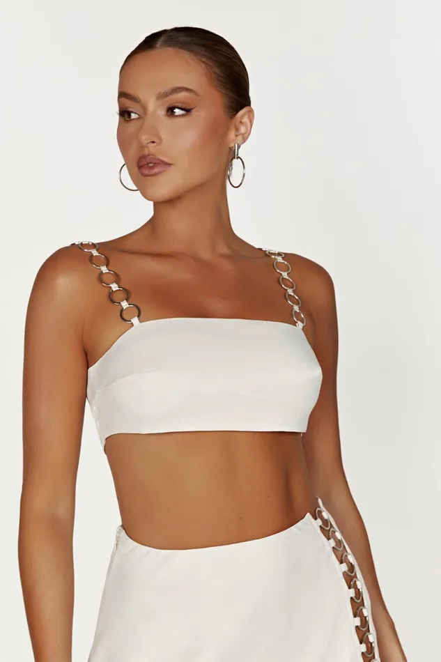 Meshki Crop Tops Women Pyper Ring Crop Top 8211 Beige Beige
