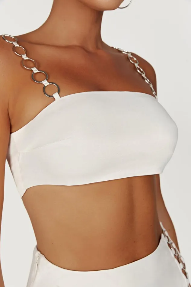 Meshki Crop Tops Women Pyper Ring Crop Top 8211 Beige Beige